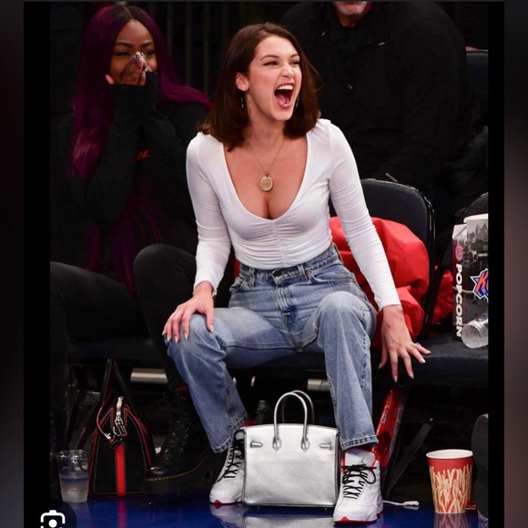 Bella Hadid Inspired White & Black Ruffled Long Sleeves (2 shirts) - Picture 2 of 7